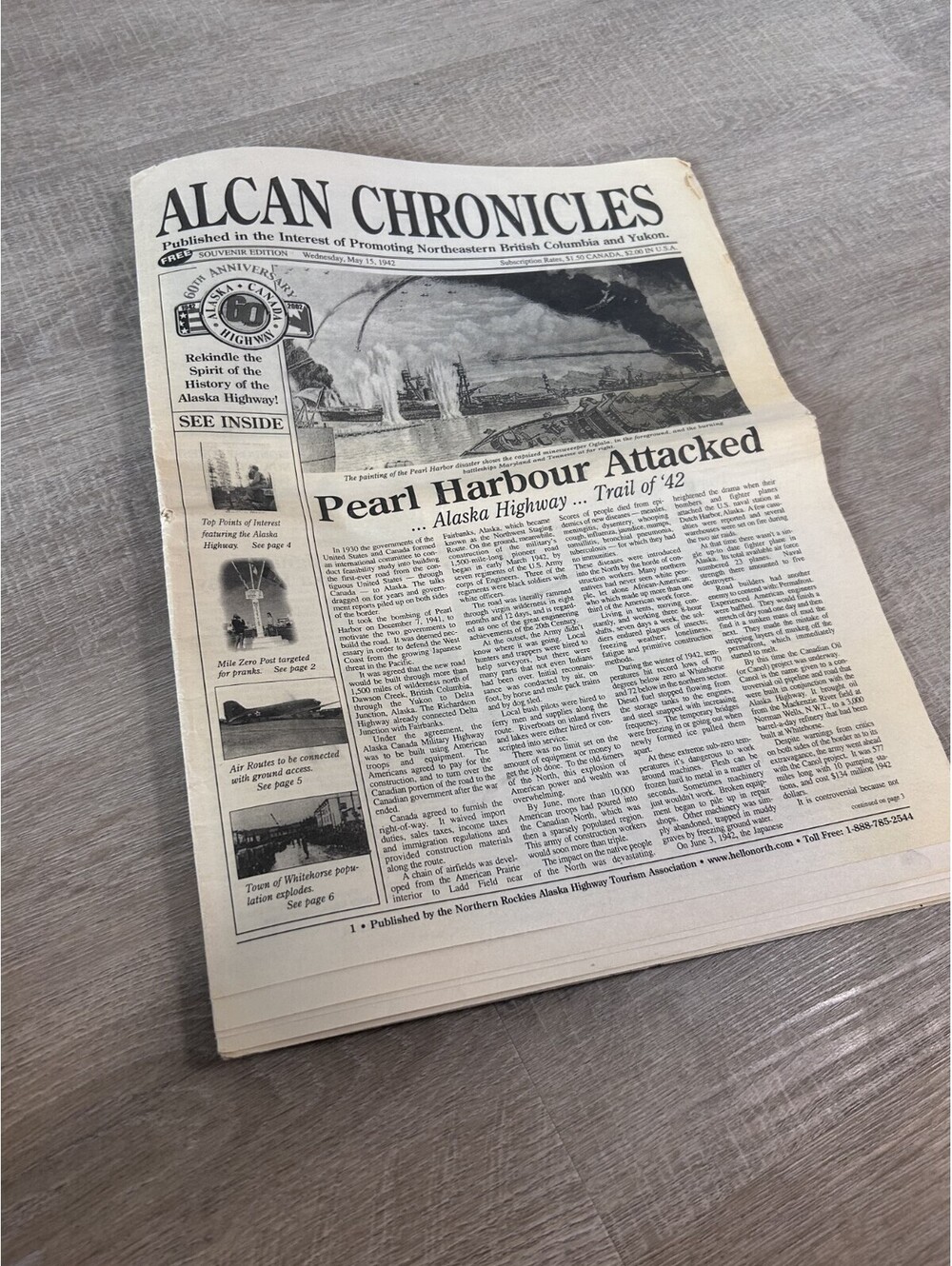 Alcan Chronicles Newspaper Attacked Pearl Harbor 1942